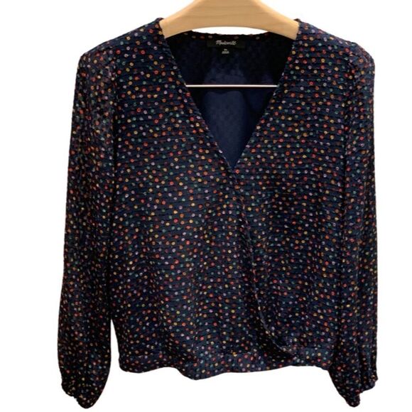 Madewell Wrap Top in Sugar Dot - Picture 5 of 7